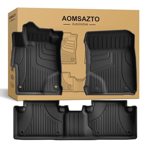 Floor Mats Compatible with Honda Civic Sedan 2012-2015: AOMSAZTO All Weather TPE Rubber Floor Liners for 2012 2013 2014 2015 Civic Sedan 4 Door Model (Not Coupe), Black