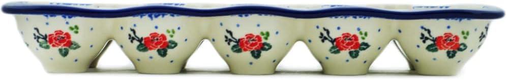 Polmedia Polish Pottery Egg Crate - Pasadena Delight Pattern Handmade in Boleslawiec Poland by Ceramika Artystyczna + Certificate of Authenticity