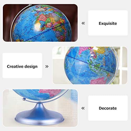 Operitacx World Globe With Stand Desktop Geographic Globe Rotating Earth Geography Globe Educational Globe Plastic Terrestrial Globe For Learning Classroom Desk Kids Gift #TOP2