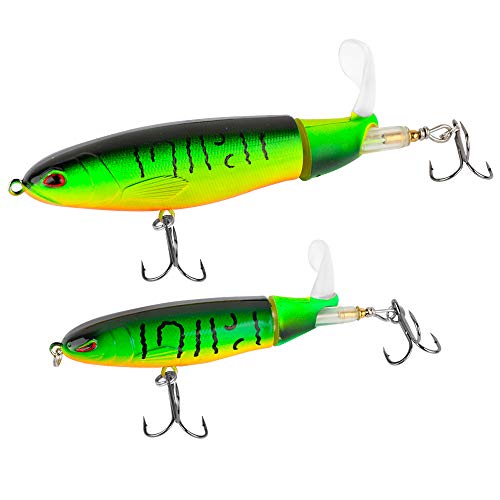 BHGT 2 Cebos Señuelos de Pesca Artificiales 10cm/13g 14cm/35g Señuelos Spinning para Pescar Calamar Lubina Río Mar
