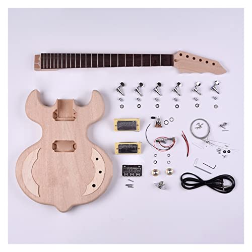 kit de guitarra inacabado Kit DIY De Guitarra Elétrica De 6 Cordas Com Corpo De Mogno E Braço Escala