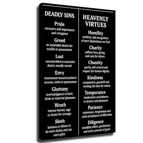 Seven Heavenly Virtues And Seven Deadly Sins Bible Verse Christian