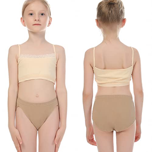 Nimoni 2 Pack Nude Ballet Dance Briefs For Women And Girls, Beige High Cut Cotton Dance Briefs Shorts Gymnastics Underwear #TOP6