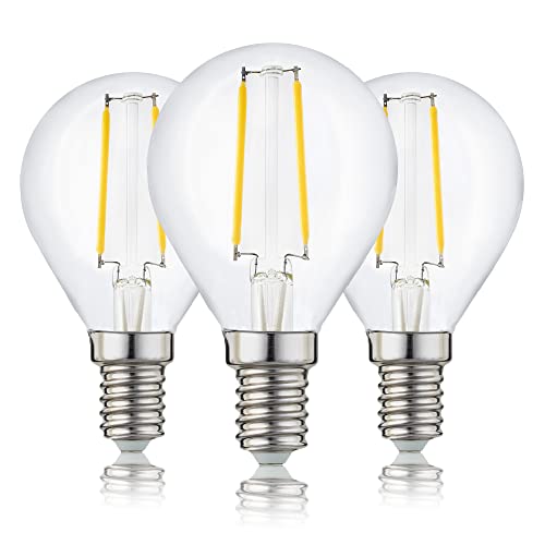 Hellum 208108 Lot de 3 ampoules LED à filament E14 Blanc chaud 2700 K 2 W Cover