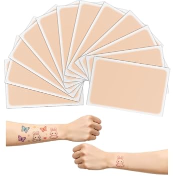 12 Pcs Tattoo Cover Up Patch Waterproof & Breathable Concealer for Tattoos, Scars, Blemish, Birthmarks for Fair Skin Tone Women & Men