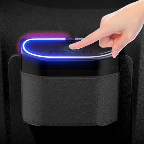 Cubo de basura para coche iluminado ideal para viajes familiares en caravanas y SUV 5