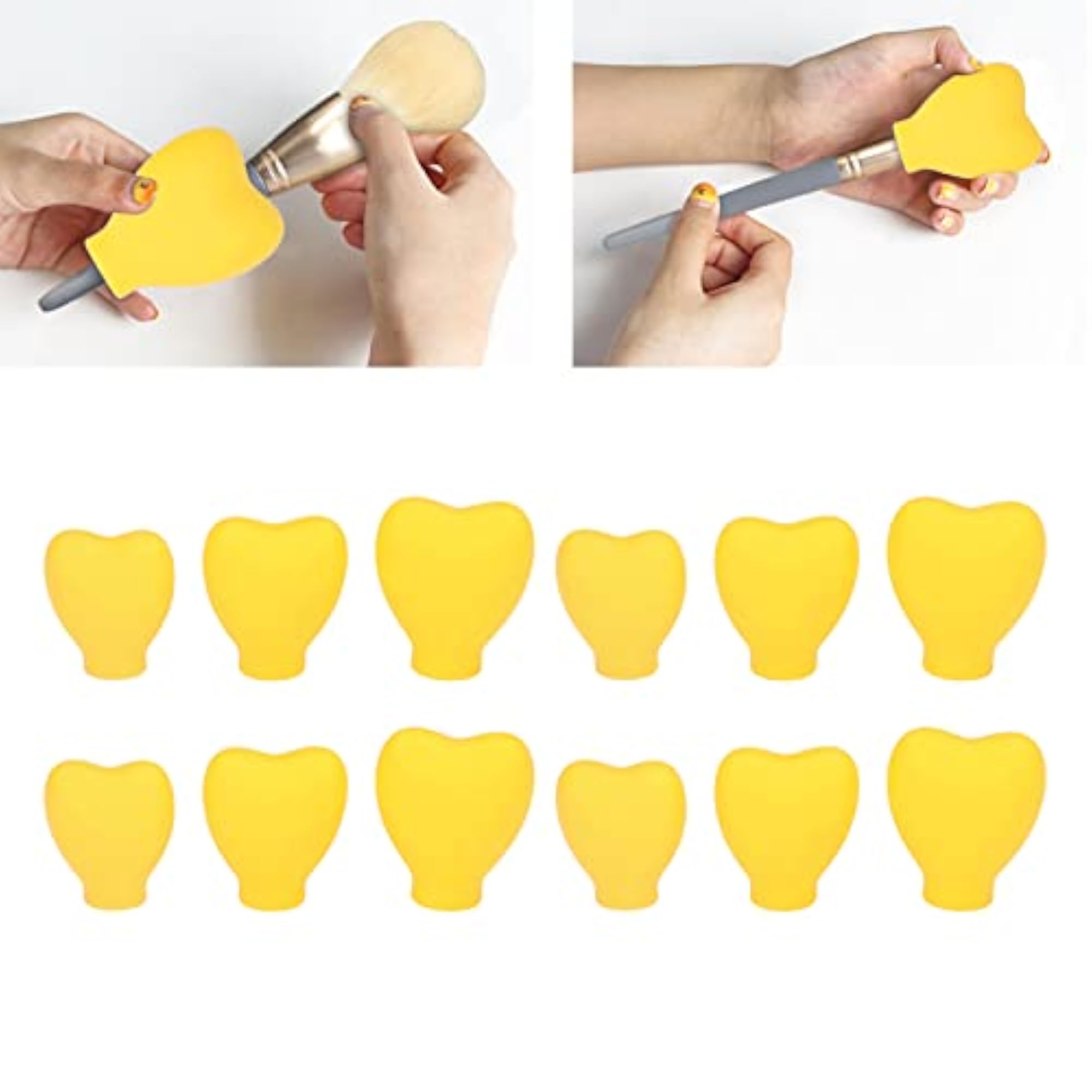 12pcs Makeup Brush Covers, Silicone Brush Protector for Travel