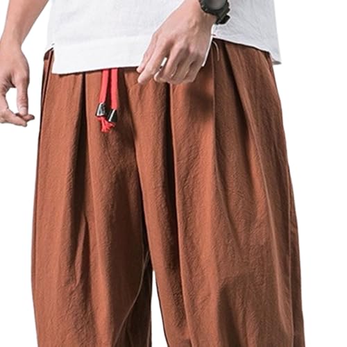 Mens Drop Crotch Harem Pants Wide Leg Baggy Lounge Pants Casual Yoga Loose Fit Streetwear Trousers for Travel3