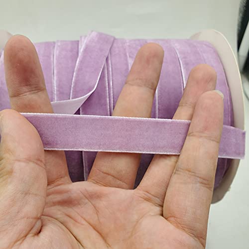 Image of 10 Yards Velvet Ribbon Spool (Light Purple, 5 /8 inch)