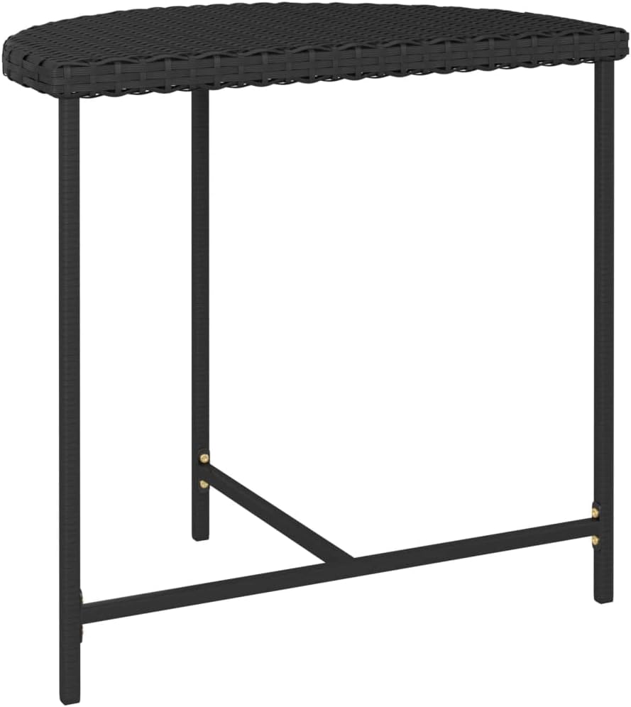Outdoor Wicker Table, Outdoor Garden Side Table, All-Weather Patio Dining Table for Gardens, Yards, Patios and Terraces, Patio Table Black 31.5"x19.7"x29.5" Poly Rattan