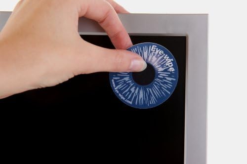 EYE WIPE ® Screen cleaner (that stick!) 60 mm Diameter single side microfaser cloth cleaning Pad back side SELF ADHESIVE !