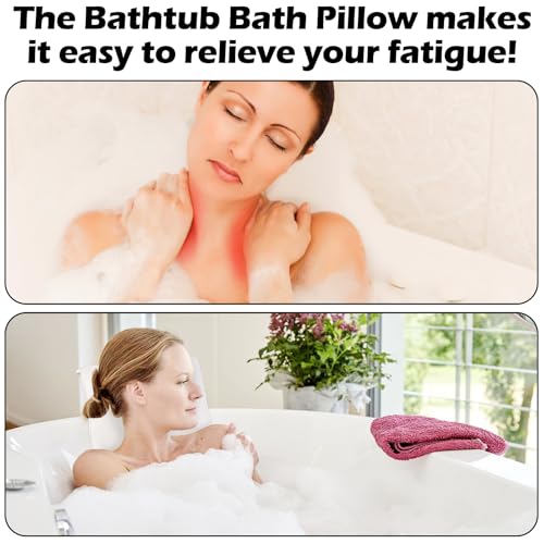 VMUTGA Badewannenkissen, Ergonomisches Kissen für das Badezimmer, Badekissen mit 2 starken Saugnäpfen, Spa-Badewannenkissen für Optimale Nacken Entspannung
