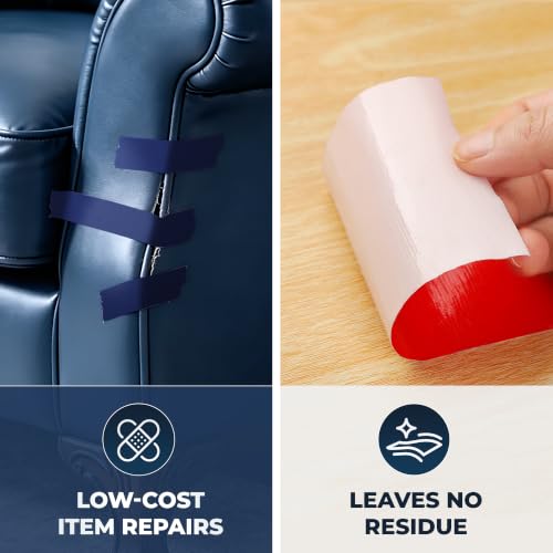 Image of Reniteco 3 Pack Duct Tape, 2 in x 10 Yards Heavy Duty, High-Density Mesh - Clean Tear, No Residue, Waterproof, UV Resistant, for DIY, Color-Coding, Home & Outdoor (Red, Navy Blue, Yellow)