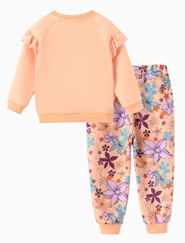Image of Disney Frozen Toddler Girl Outfits Long Sleeve Shirt and Pocket Pant Clothing Sets Fall Casual Pullover Dailywear