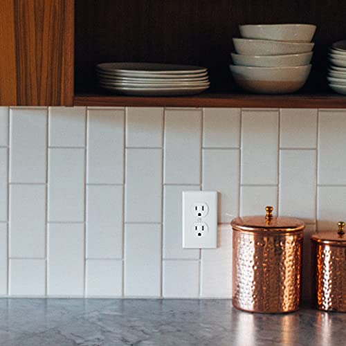 Faith [10-Pack] Duplex Receptacle Outlet, Tamper-Resistant 3-Prong Outlet Receptacle, 3-Wire, Self-Grounding, 2-Pole,15A 125V, Ul Listed, White #TOP6