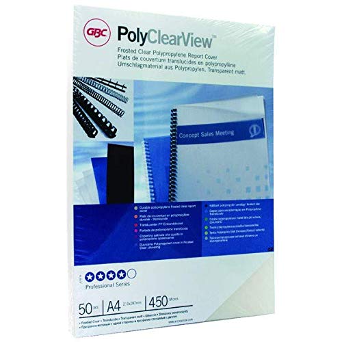 GBC PolyClearView A4 Frosted Clear Binding Covers (Pack of 50) IB387159