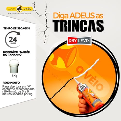 Kit Massa Tapa Tudo para Pequeno Reparos 5000 90G + 2x Selante Acrílico Zero Trinca 420G