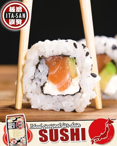 ITA-SAN Sushi Reis, Rundkorn 1. Qualität, 100% sortenrein, schnell und einfach zubereitet, vegan, halal, glutenfrei (1 x 500 g)