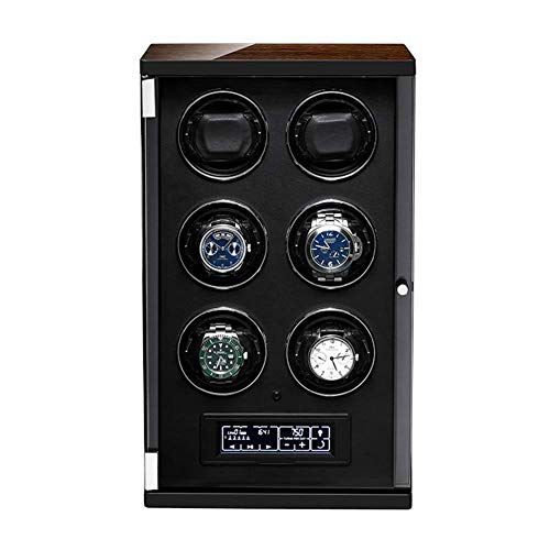 Veninadora de reloj de araña para 6 relojes automáticos con control remoto Pantalla táctil LCD Pintura de piano Exterior Motor silencioso Motor de reloj Pantalla Caja de almacenamiento de la caja de