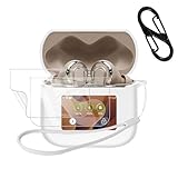 【1+2枚セット】For JBL TOUR PRO 3 ケース (2*フィルム)[HVUYAL] 紛失防止用のフックを搭載した 軽量 キズ防止 防塵 傷つきにくい 柔らかなシリカゲルのスポーツクールなデザイン 衝撃 吸収 スリム ソフト ケースカバー 落下防止保護(ホワイト)