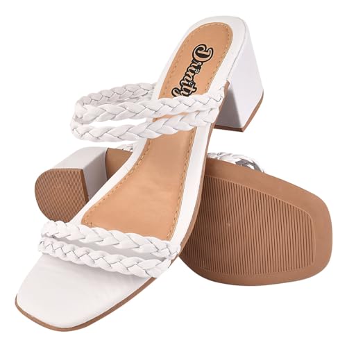 Sandália Feminina Salto Bloco Confortável Direto Da Fábrica SS13 34 ao 39 (Branco, BR, Adulto, Numér
