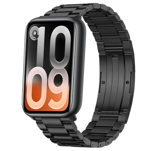 [PONATTENO] �����`�^�������� �o���h For Xiaomi Smart Band 10 Pro �p�o���h �ւ��x���g �N�C�b�N�t�B�b�g QuickFit �y�ʉ� �u���b�N/�V���o�[ �܂肽���݃o�b�N�� �T�C�Y�����\ �H��t�� (�u���b�N)