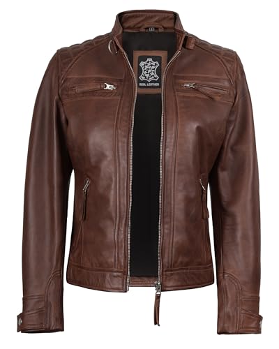 Image of Women Leather Jacket - Genuine Lambskin Leather Jacket for Womens
