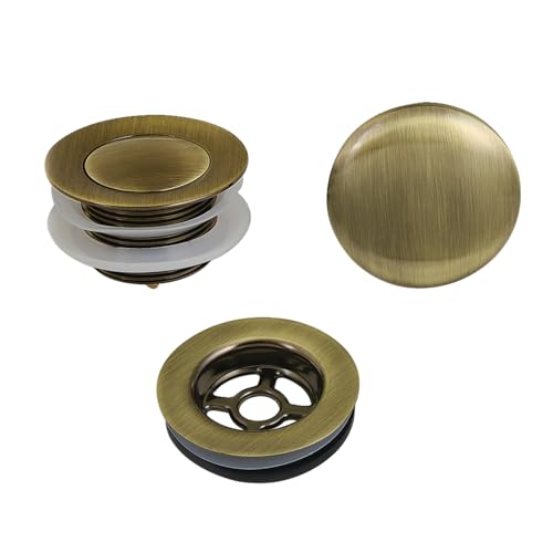 Kingston VTDETRIM3 Toe-Touch Tub Drain Trim Kit, Antique Brass