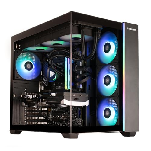 STORMCRAFT Falcon AI Gaming Computer AMD Ryzen 7 7800X3D 5.0 GHz, RX 9070 XT 16G, 32GB DDR5 RGB 6000MHz RAM, 1TB Gen4 NVMe SSD, 850W Gold ATX 3 PSU, 360mm AIO, USB-C, Bluetooth, Wi-Fi VR Ready PC