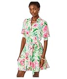 Lilly Pulitzer Womens Larkyn Shirtdress Multi Poppy Party 8 One Size