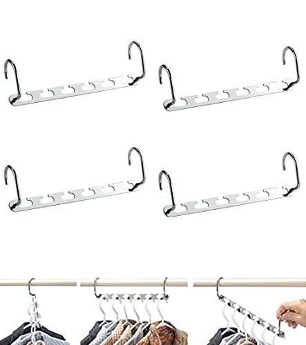 Ipow Metal Wonder Magic Clothes Closet Hangers Clothing Organizer - 4 Pack