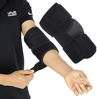 Vive Elbow Brace - Tennis Compression Sleeve - Wrap for Golfers, Bursitis, Left