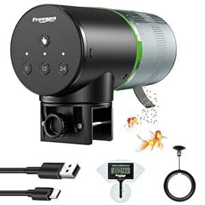 FREESEA Automatic Fish Feeder for Aquarium: Vacation Food Dispenser with Timer for Betta Tank