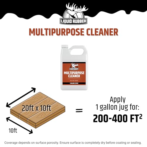 Liquid Rubber Multipurpose Outdoor Cleaner, Heavy Duty Surface Cleaner for Wood, Concrete, Brick, Vinyl, Roof, Driveway & Deck Prep, Fast Acting, 1 Gallon