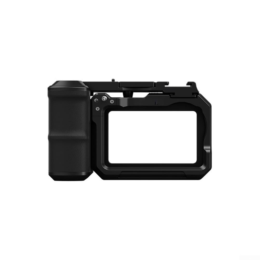 Kit de agarre para DJI Osmo Action 6, jaula de cámara de aluminio con mango lateral ergonómico, correa para la muñeca y disparador de zapatos fríos, accesorios de marco de cámara de acción (negro)