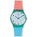 Swatch GG219 Candy Parlour Multicolor Dial Orange Silicone Band Women Watch NEW