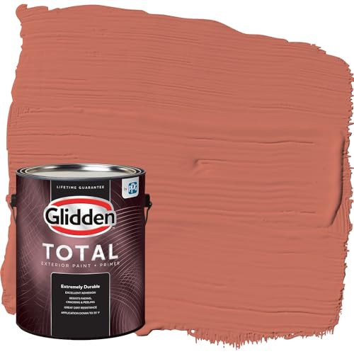 Glidden Total 1 gal. Cajun Spice/Orange Flat Exterior Paint with Primer