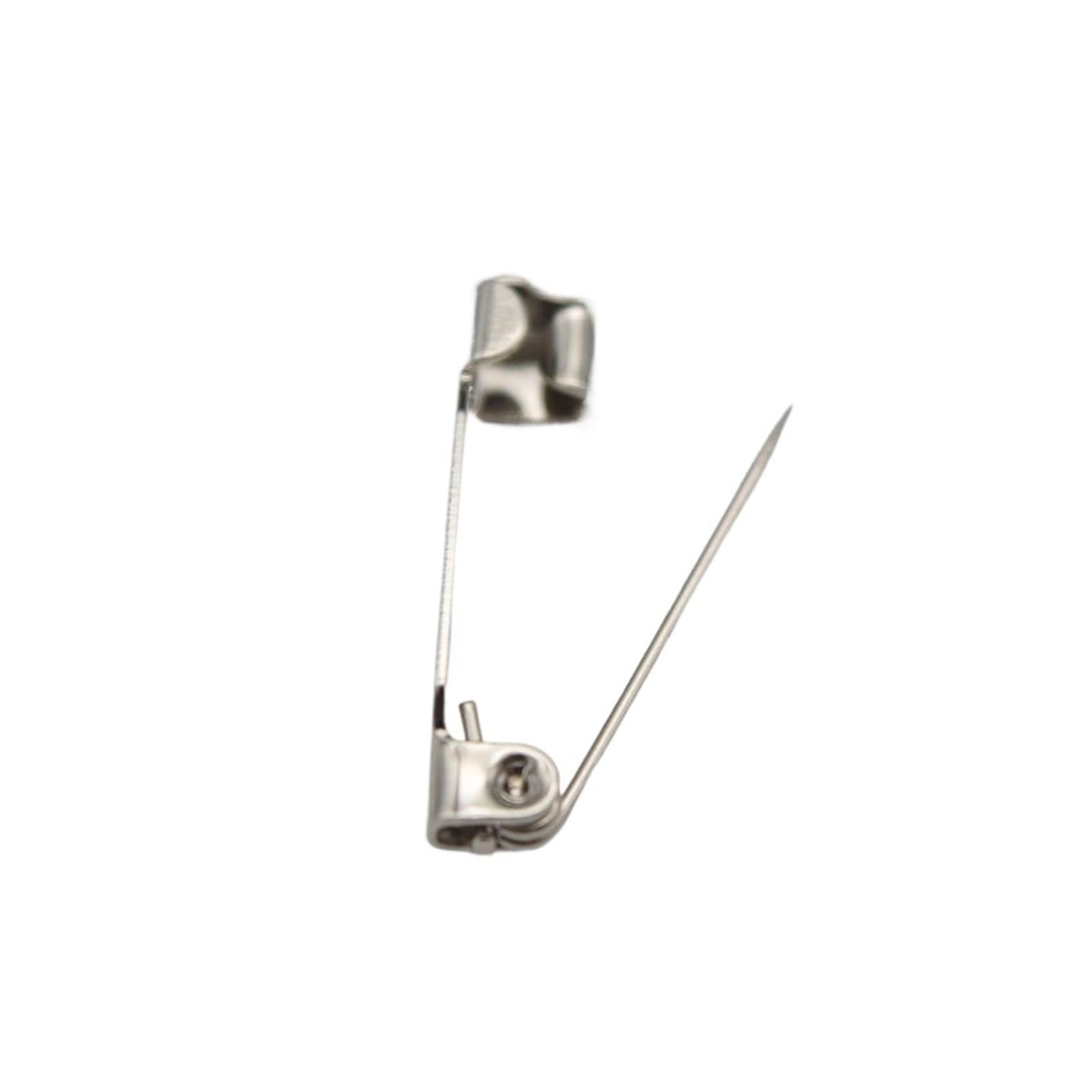 CHATROOM 500 Stück Eisen/Edelstahl 2,4 cm Brosche Basis Rückseite Bar Abzeichen Halter Brosche Pins DIY Schmuck Finden (Color : Silver, Size : Iron 24mm)