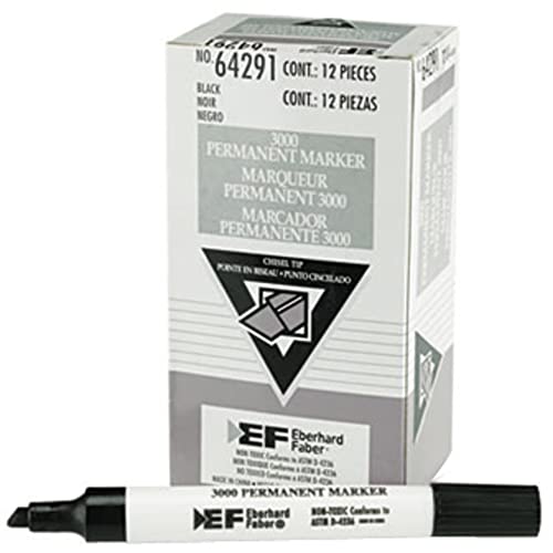 Eberhard Faber 3000 Chisel/Broad Point Permanent Marker, Black, Pack Of 12 #TOP4