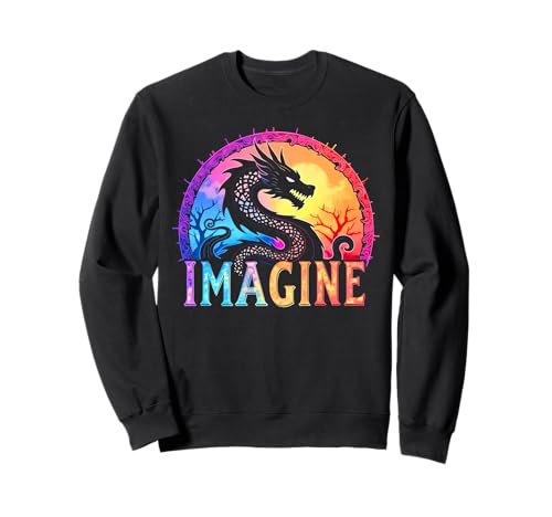 Photo de Imagine Fantasy Dragon Coloré Mythologie Amoureux des dragons Sweatshirt
