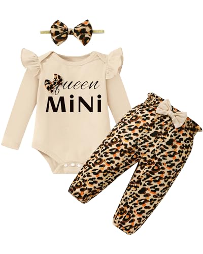 Image of Latnnut Baby Girl Clothes Newborn Infant Cotton Ruffle Romper+ Floral Pants + Headband Sets Fall Winter Outfits