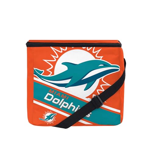 FOCO Miami Dolphins Big Logo Stripe 12 Pack Cooler
