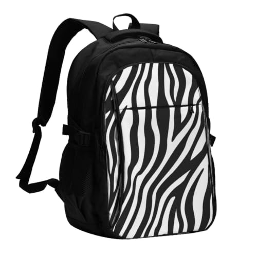 YzgWjBhd Zebra fine lines USB Travel Laptop Backpack
