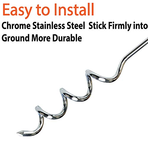 Nodea Chrome Dog Stake, Comfort Grip Tie-Out For Dogs, Outdoor Spiral Anchor For All Kinds Of Pets #TOP4