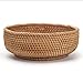 Round Rattan Fruit Baskets Woven Storage Bowls Key Holder Stackable for Shelf Kitchen Tabletop Natural Set of 3