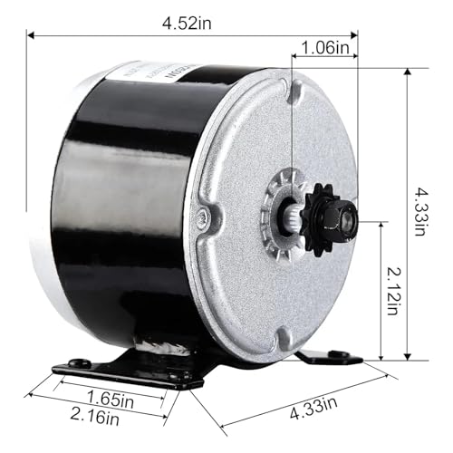 Moteur électrique CC 12V 350W à aimant permanent et balais 3000 tr/min