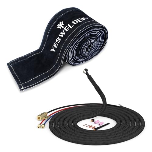 YESWELDER WP-20F Flexible Head Water-Cooled TIG Welding Torch, 250Amp, 25ft Cable, Black