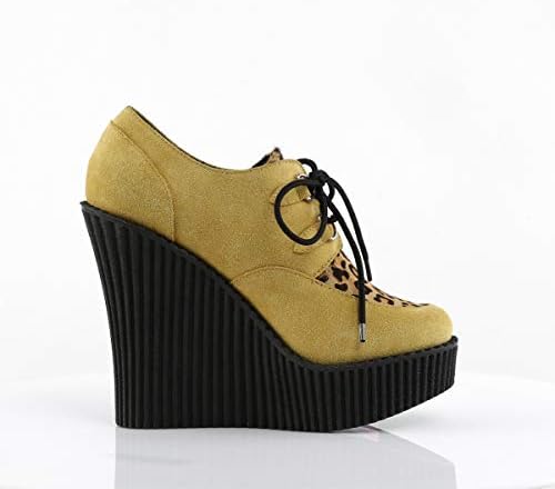Demonia Women's CREEPER-304 Mustard Wedge Shoe 8 | Image 4