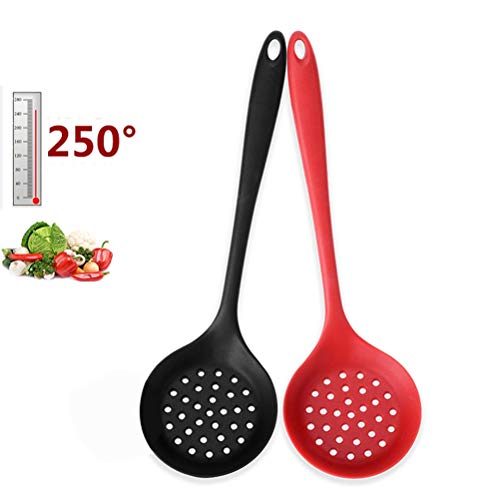 Colher de Silicone Escumadeira Bestonzon para Cozinhar Cozinha Utensil Colher Fenda Antiaderente par