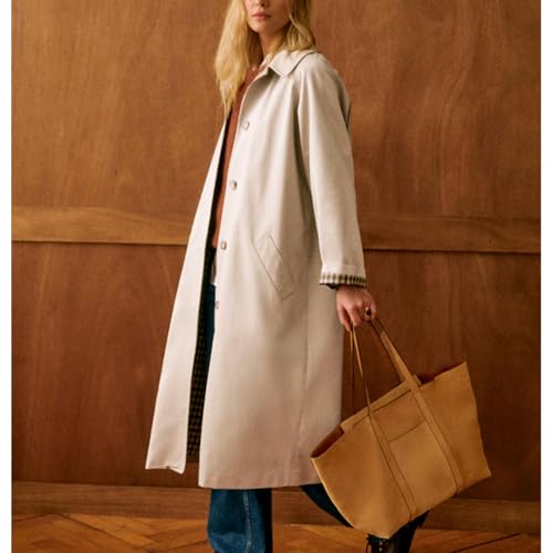 Songling Womens Long Trench Coat Single Breasted Oversized Windproof Trendy Fall Jacket Outerwear Coats4